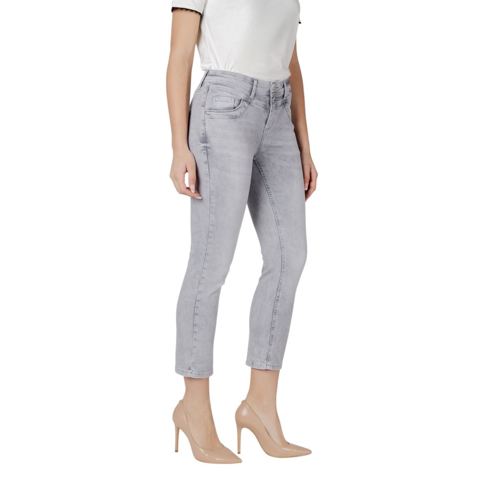 Gray Cotton Slim Fit Jean