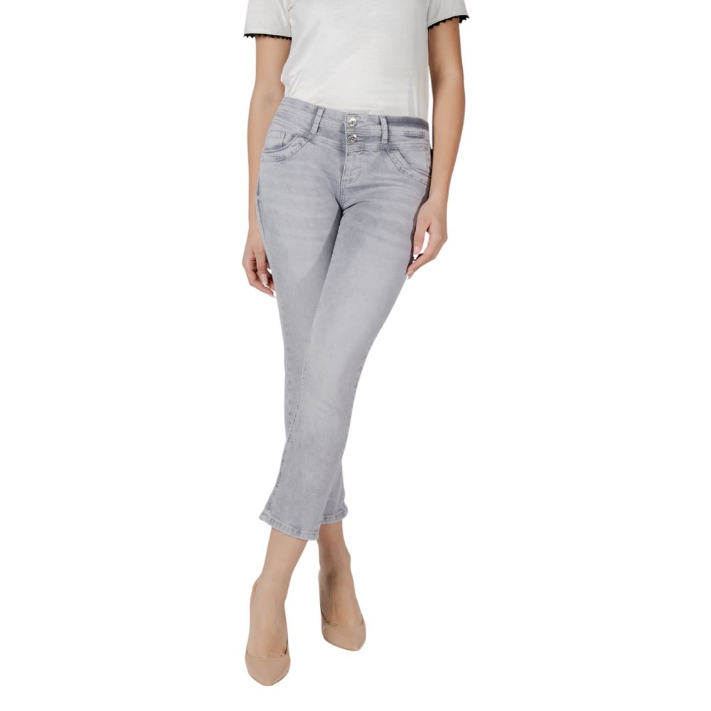 Gray Cotton Slim Fit Jean