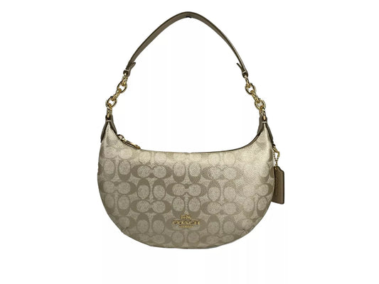 Payton Signature PVC Leather Shoulder Bag Champagne Gold