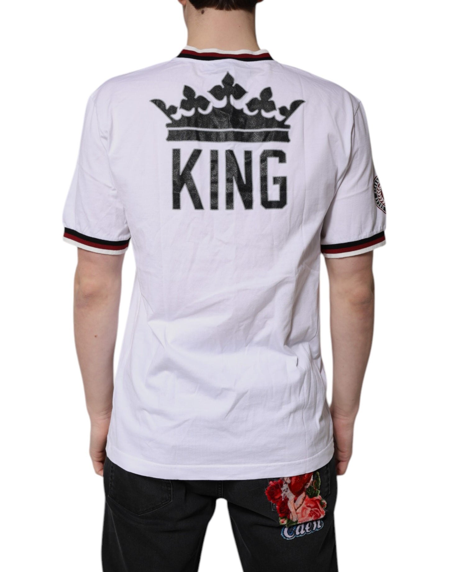 White #DGMillennials King Crown V-neck T-shirt