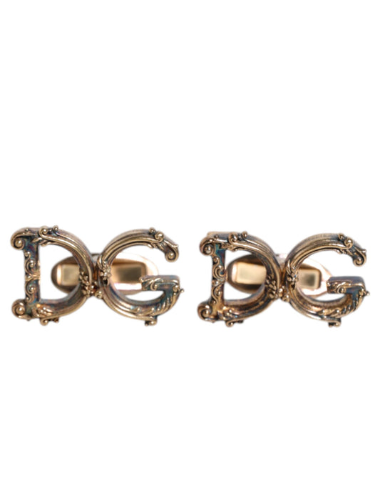 Gold Tone 925 Sterling Silver DG Logo Accessory Cufflink