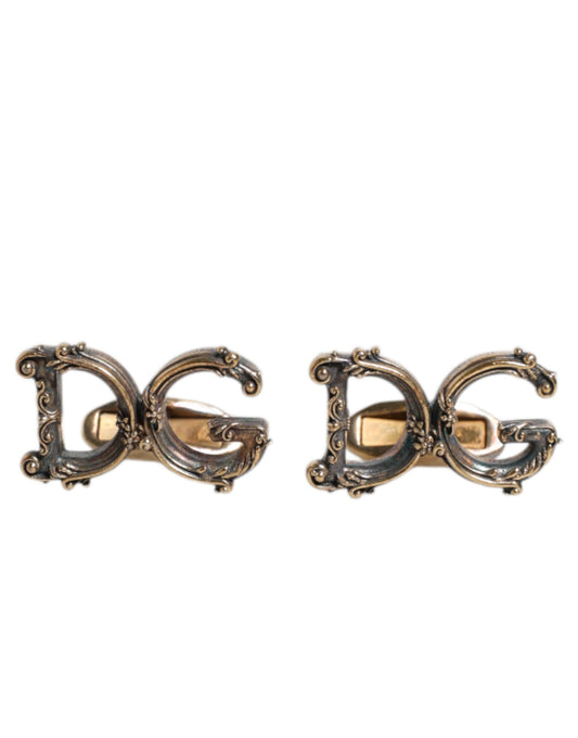 Gold Tone 925 Sterling Silver DG Logo Accessory Cufflink