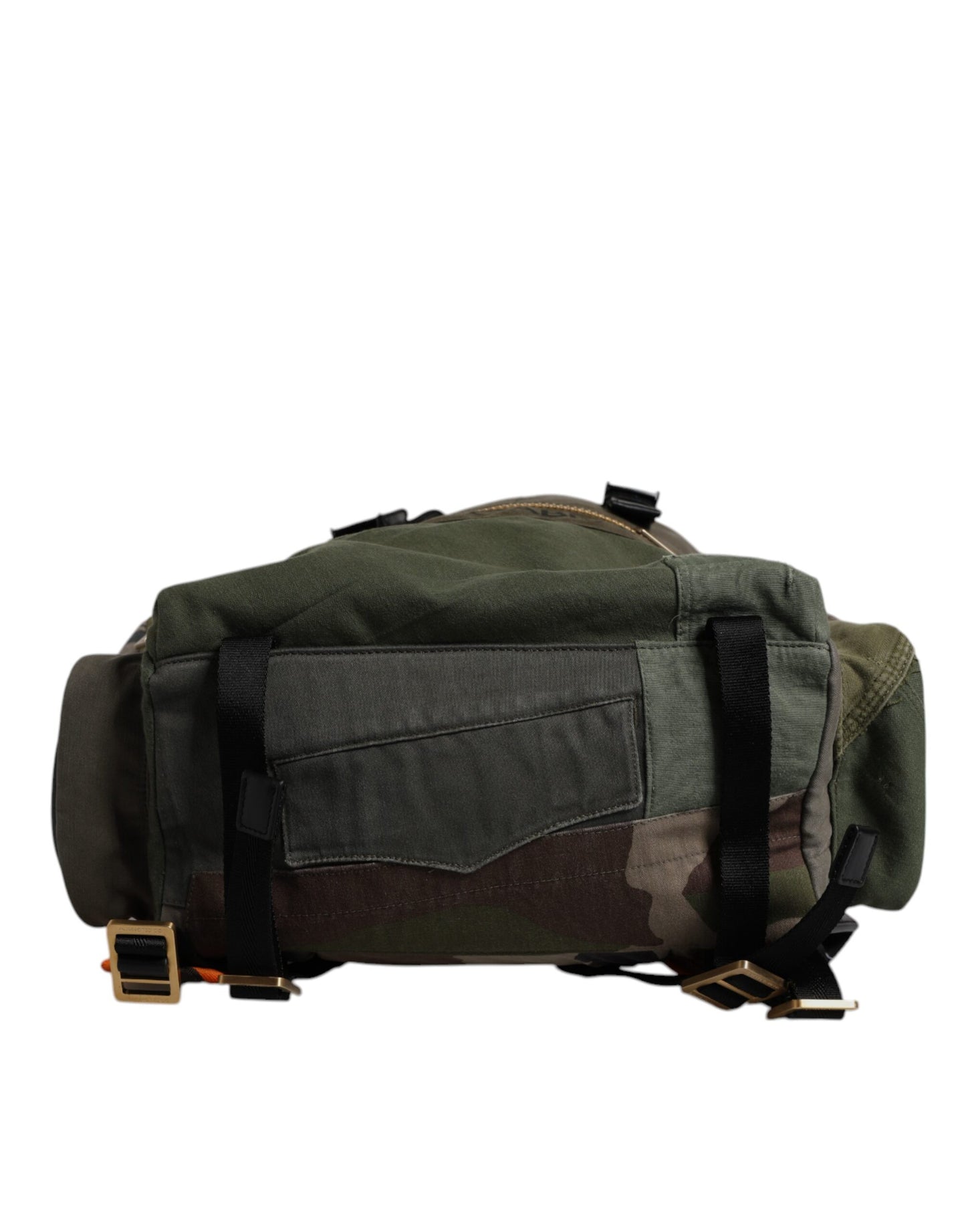 Military Green Patchwork School Backpack Bag
