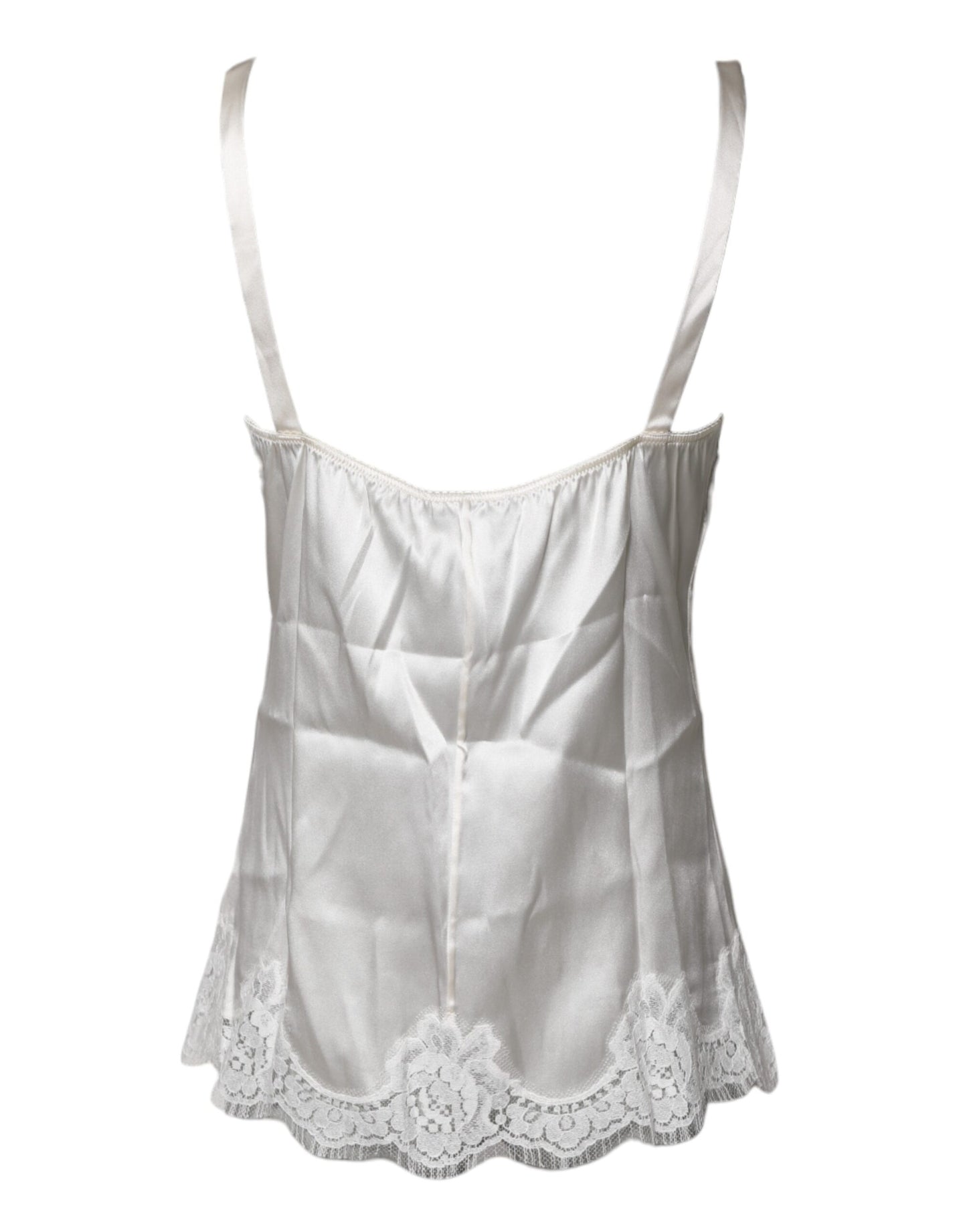 Top White Satin Lace Tank Lingerie Underwear