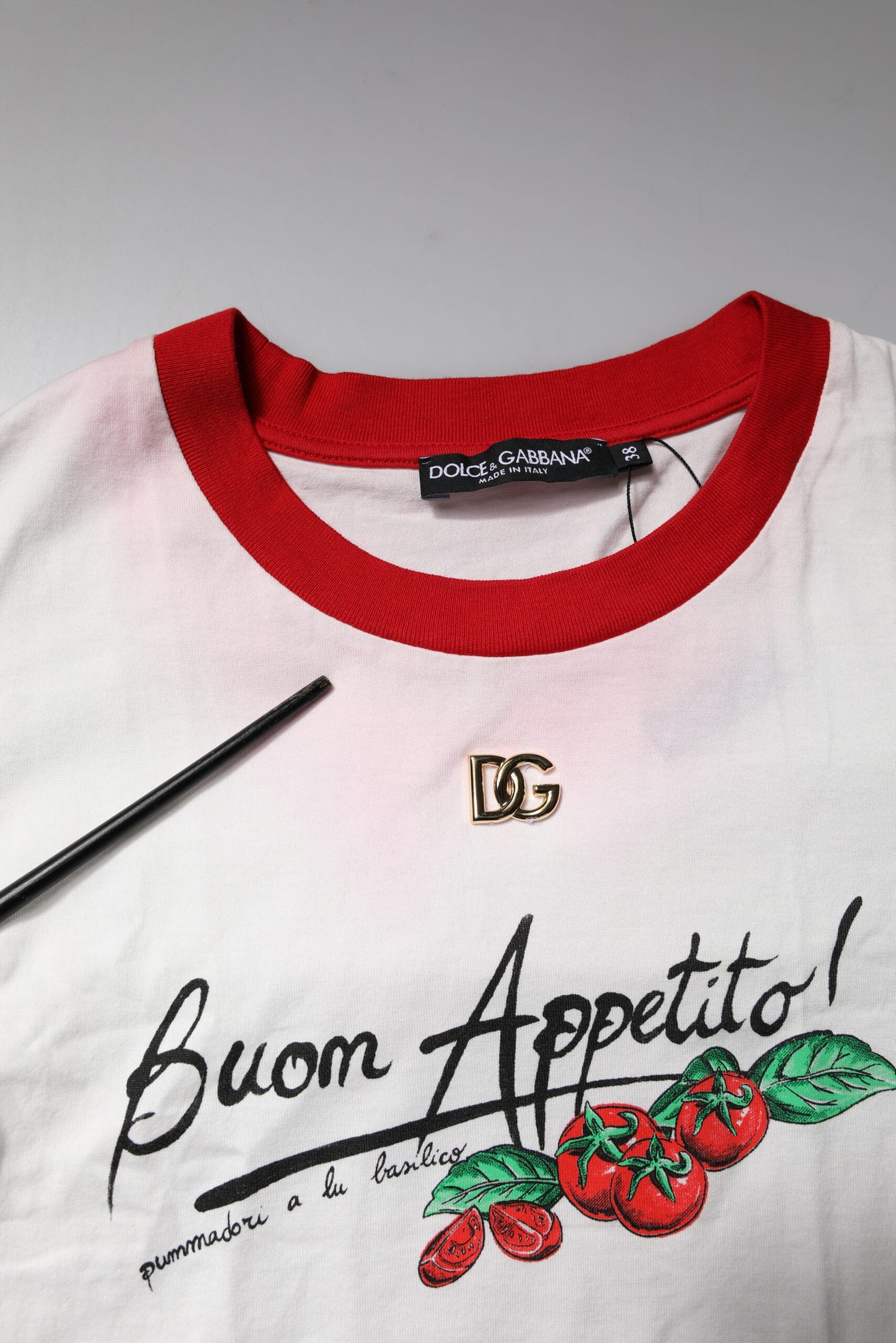 White Printed Round Neck Cropped Top T-shirt