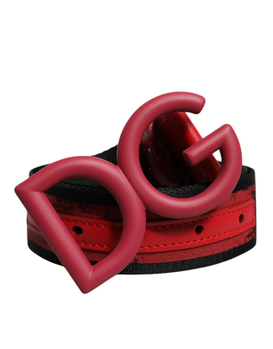 Black Red Nylon DG Metal Waist Buckle Belt