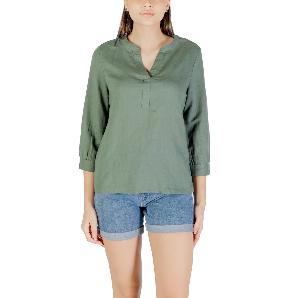 Green Linen Blouse