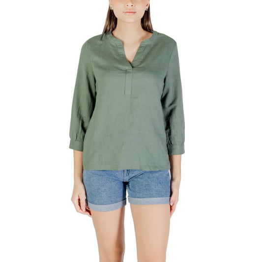 Green Linen Blouse