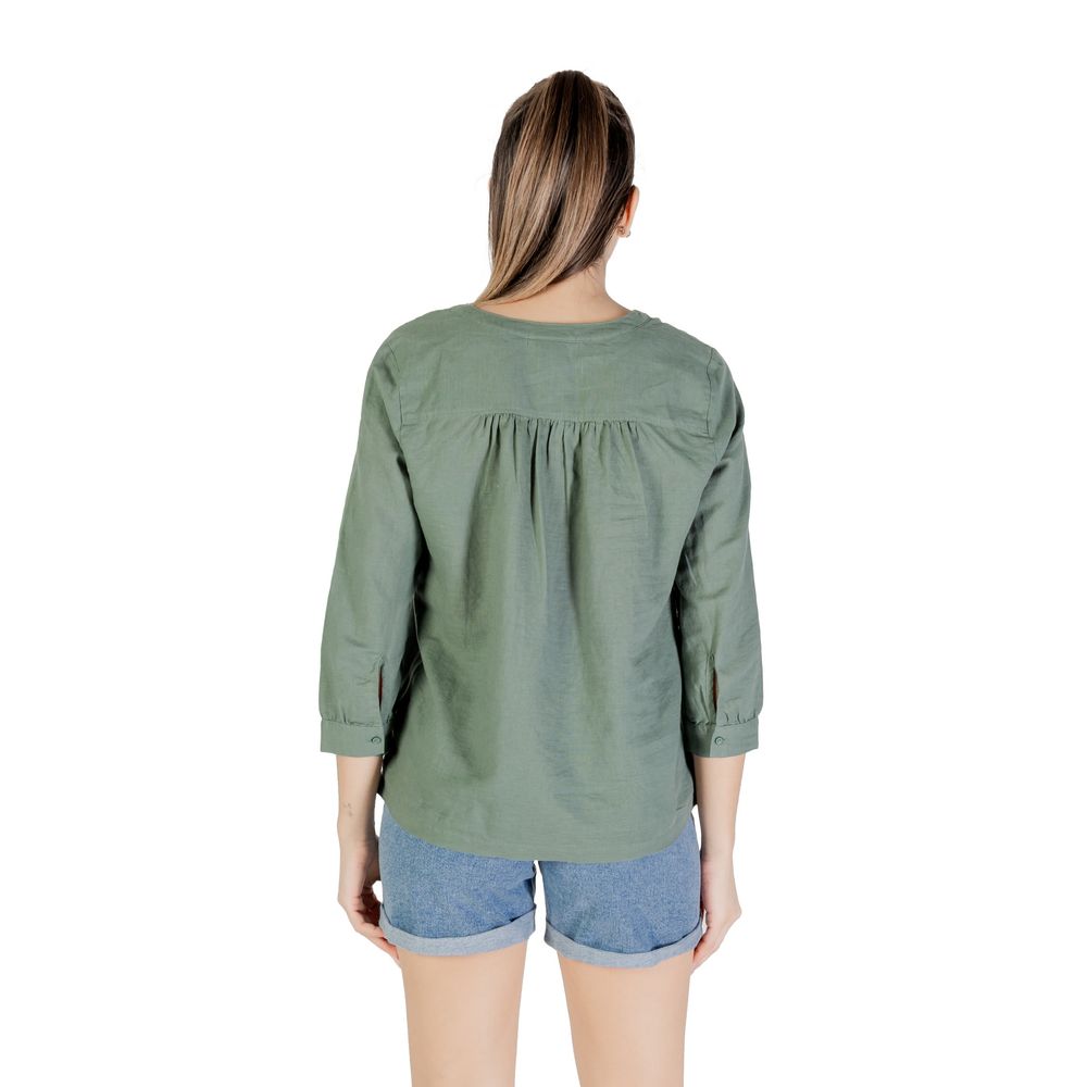 Green Linen Blouse