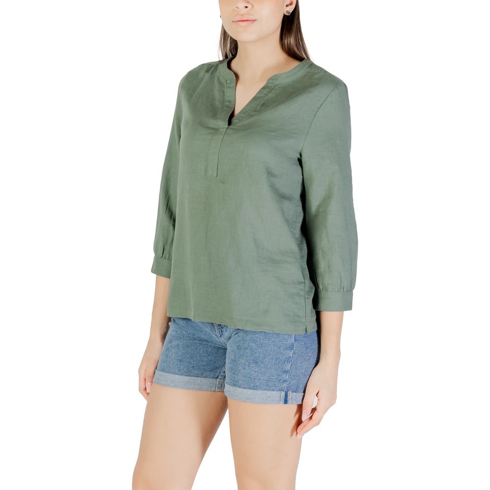 Green Linen Blouse