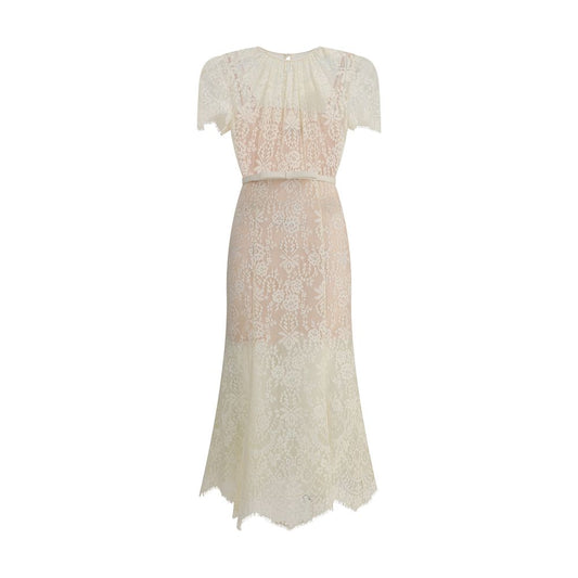 WHITE LACE MIDI DRESS
