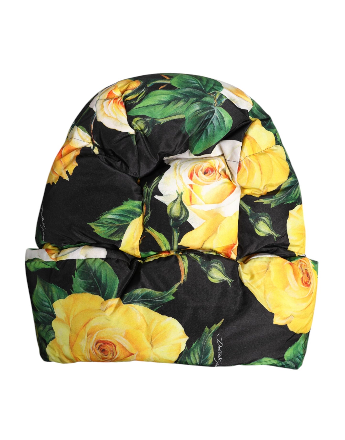 Black Floral Print Whole Head Wrap Hat