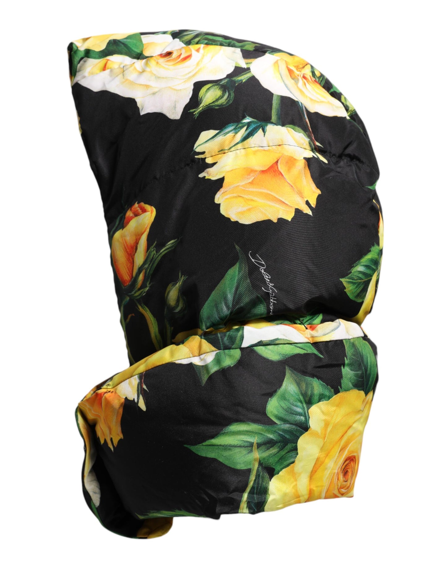 Black Floral Print Whole Head Wrap Hat