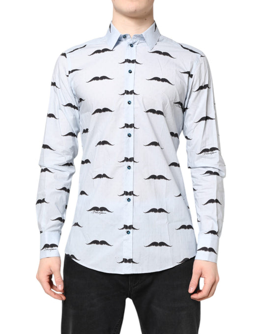 Light Blue Cotton MARTINI Formal Dress Shirt