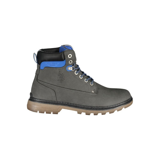 Gray Polyester Men Boot