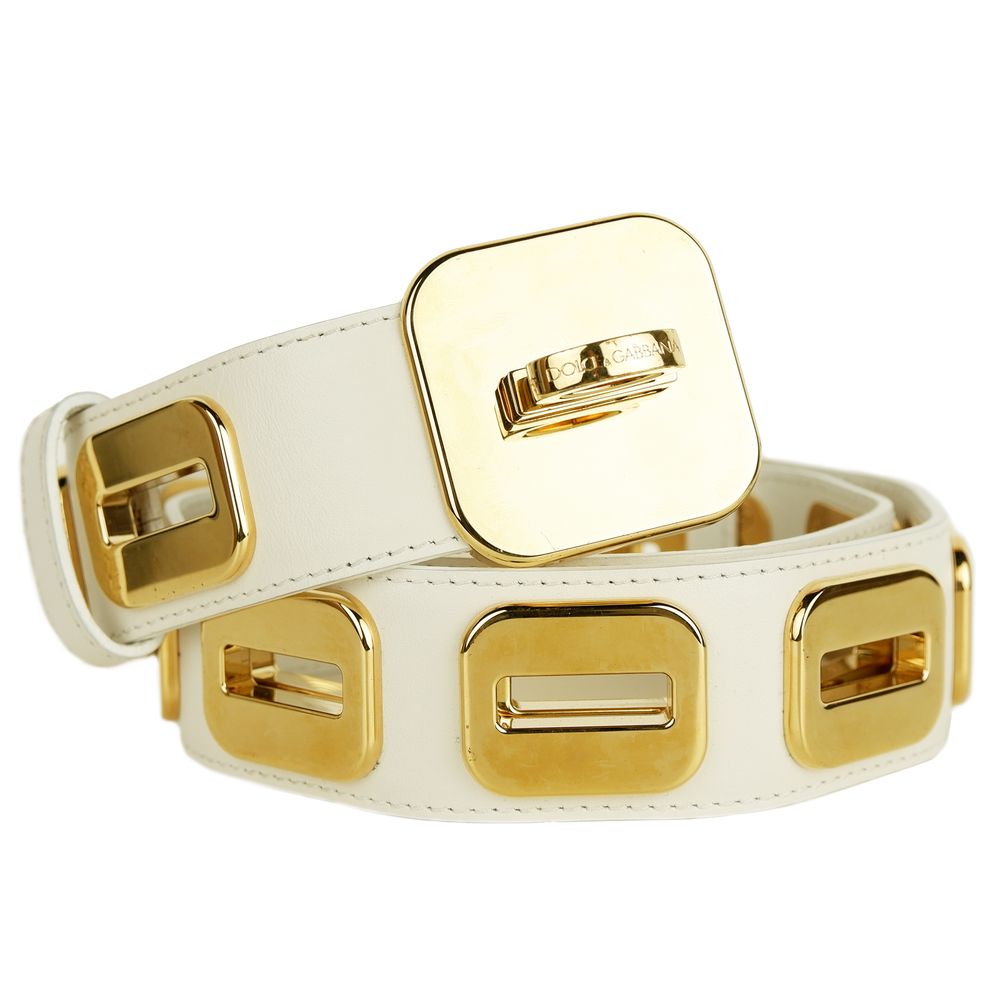 White Calfskin Women Belt