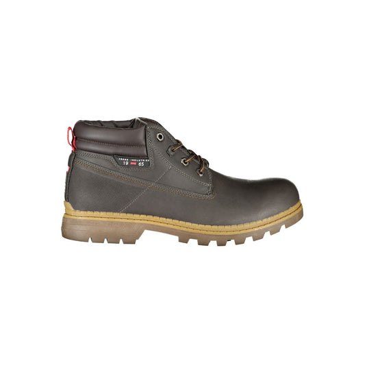 Brown Polyester Men Boot
