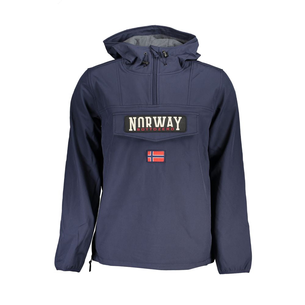 Blue Polyester Men Jacket