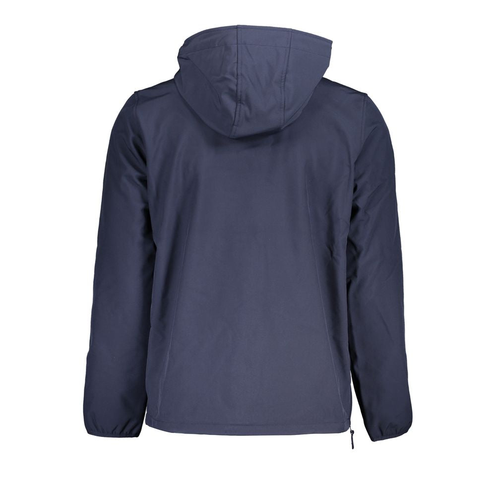 Blue Polyester Men Jacket