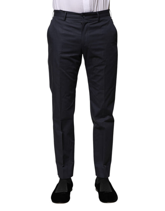 Dark Blue Cotton Formal Pants