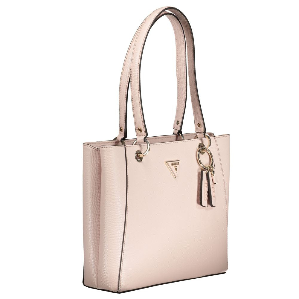 Pink Polyethylene Women Handbag