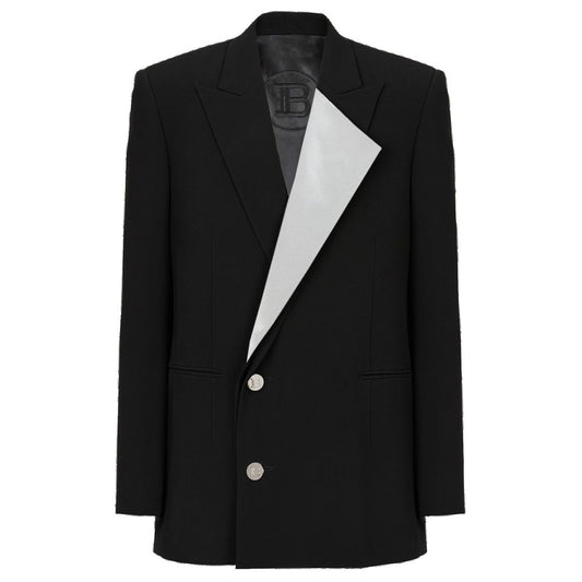 Black Viscose Women Blazer