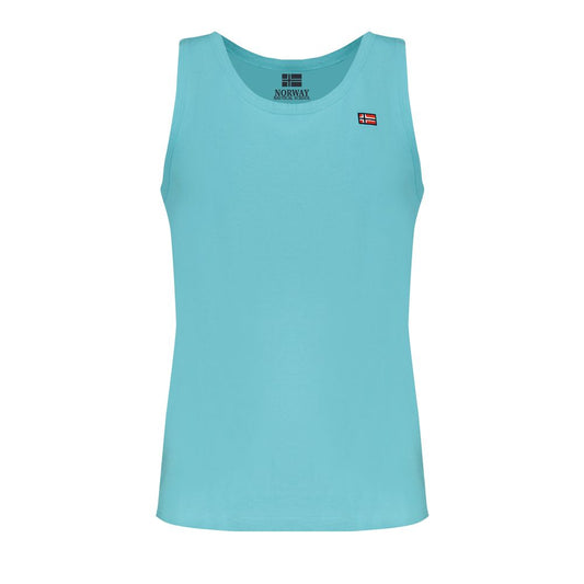 Blue Cotton Men's Tank Top