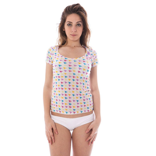 White Nylon Women T-Shirt