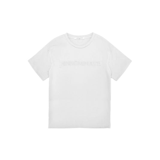 White Cotton Women T-Shirt