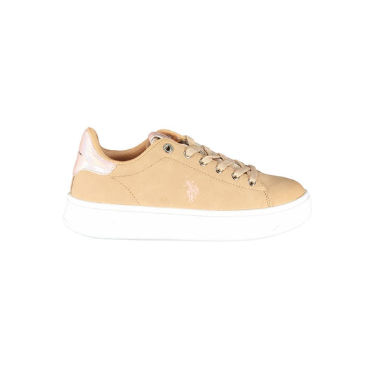 Beige Polyester Sneaker