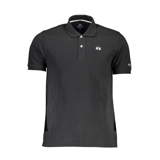Black Cotton Polo Shirt