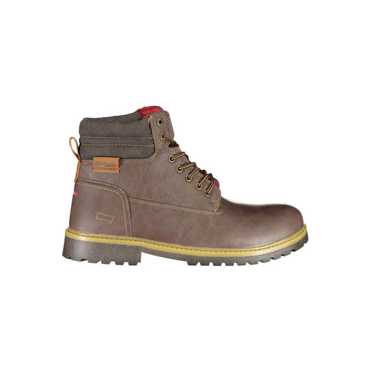 Brown Polyester Men Boot