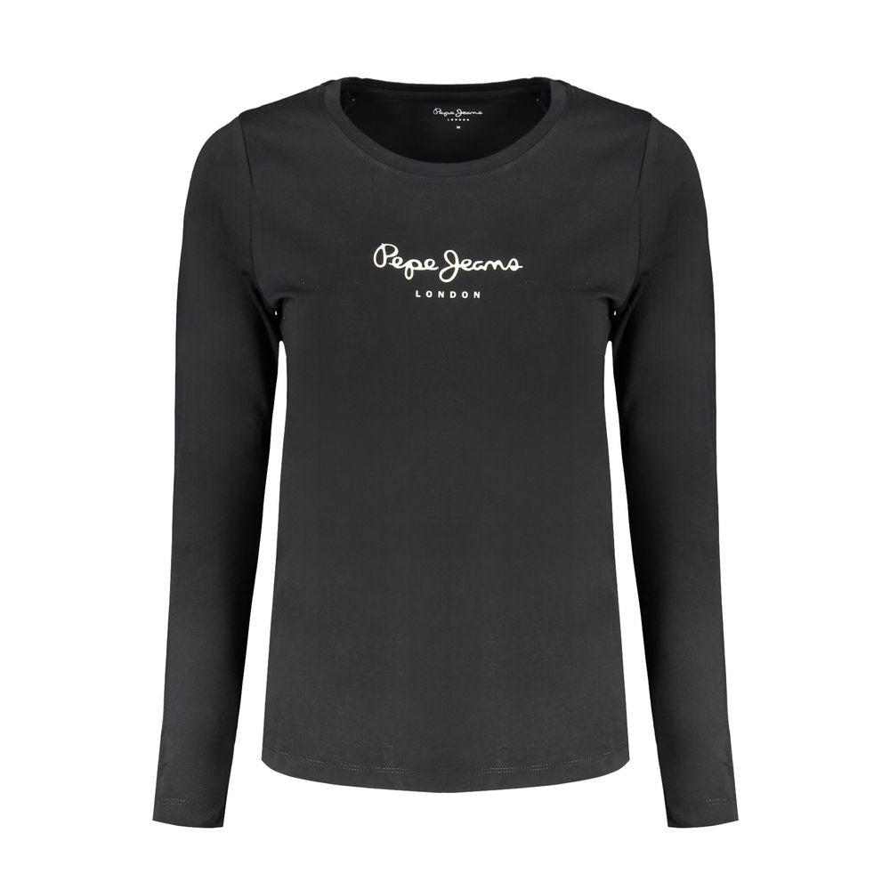 Black Cotton Women T-Shirt
