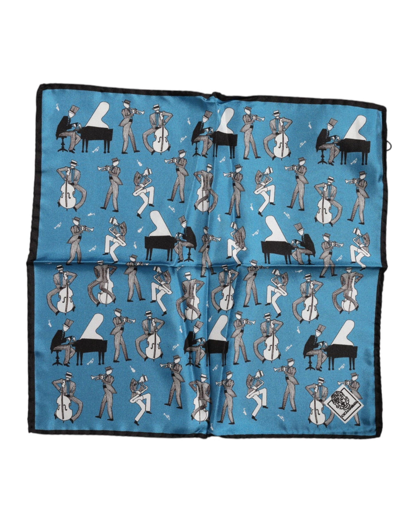 Blue Jazz Club Silk Square Men Foulard Scarf