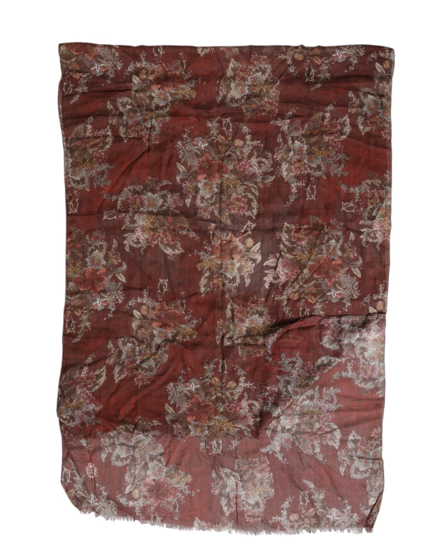 Maroon Floral Neck Warmer Foulard Scarf