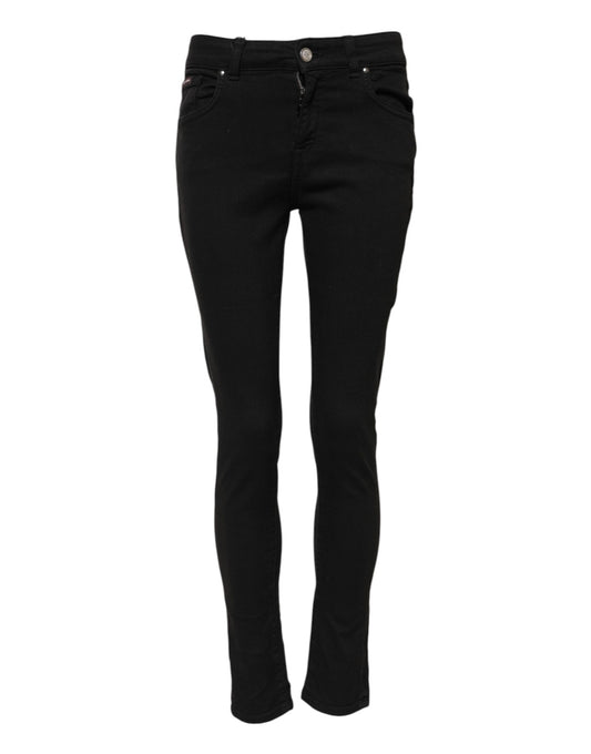 Black Cotton Skinny Denim Jeans