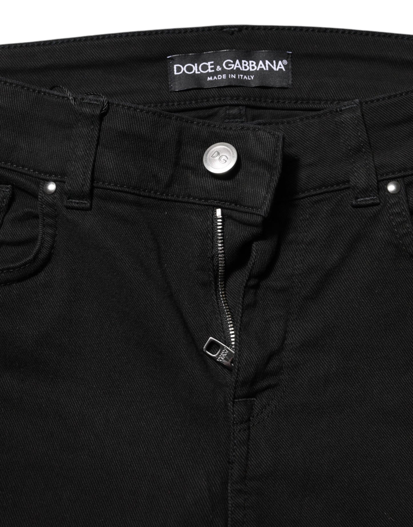 Black Cotton Skinny Denim Jeans