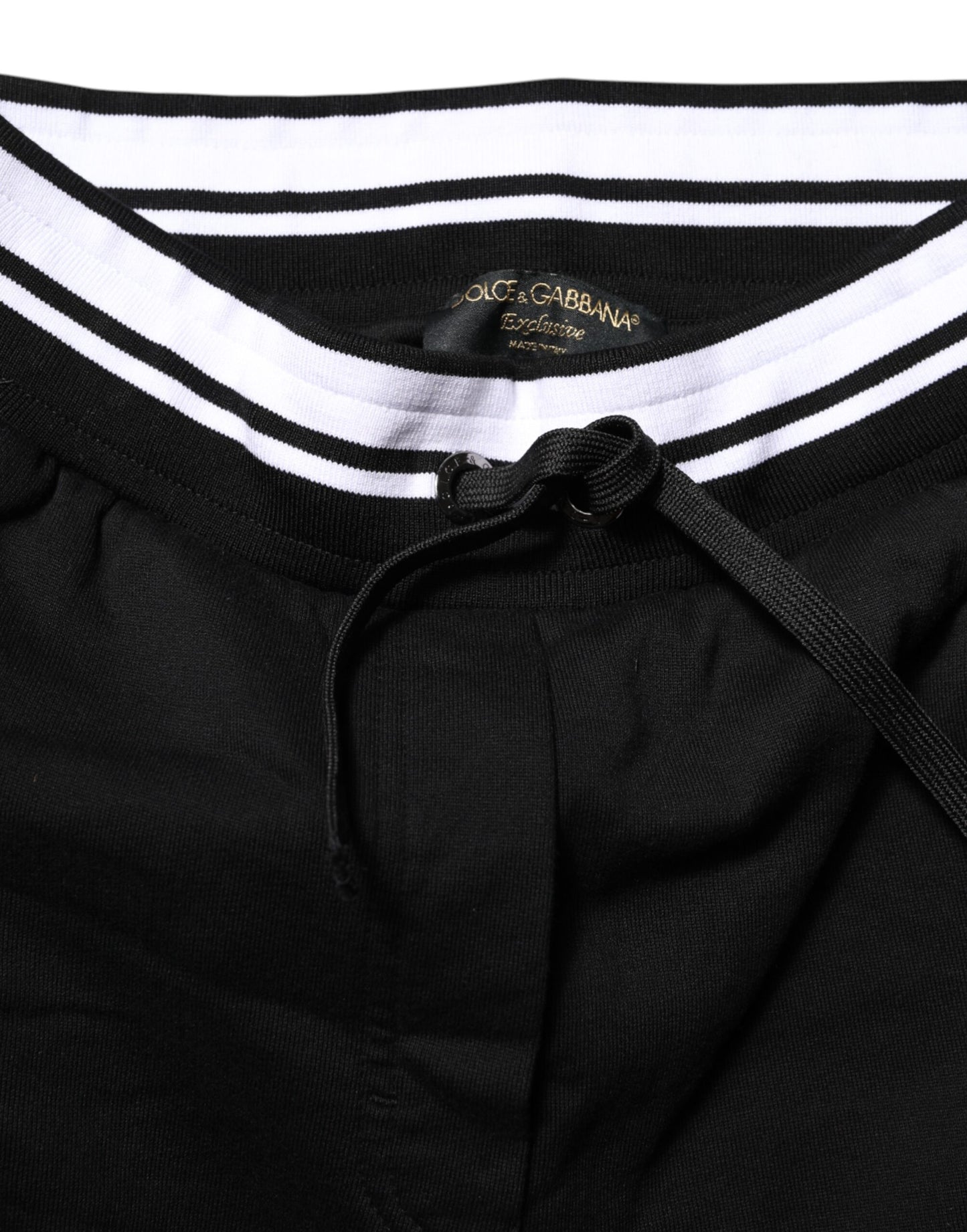 Black Cotton Mid Waist Jogger Pants