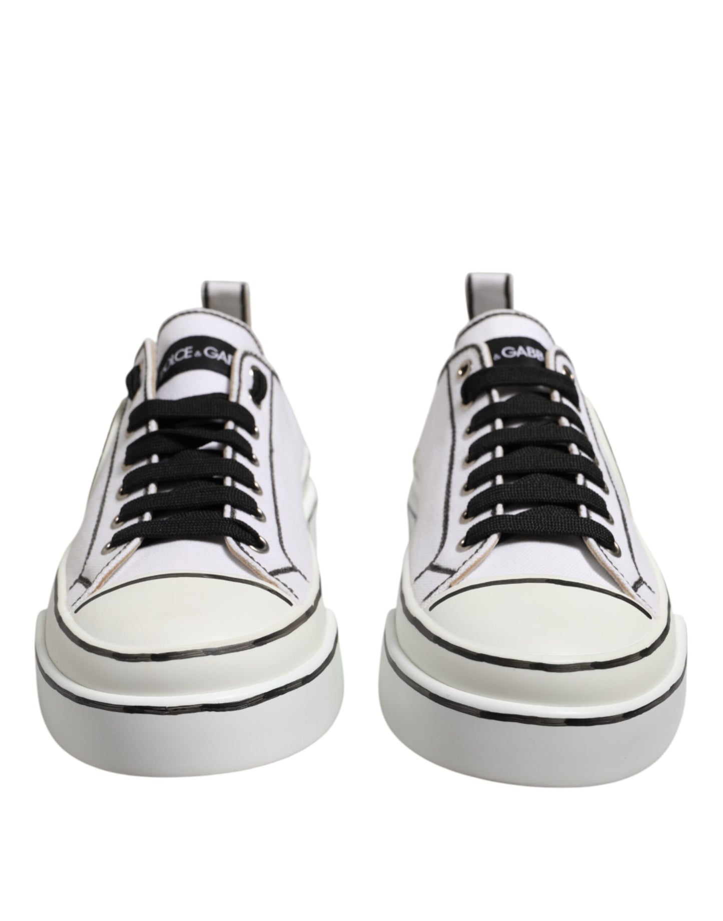 White Canvas Logo Low Top Men Sneakers Shoes