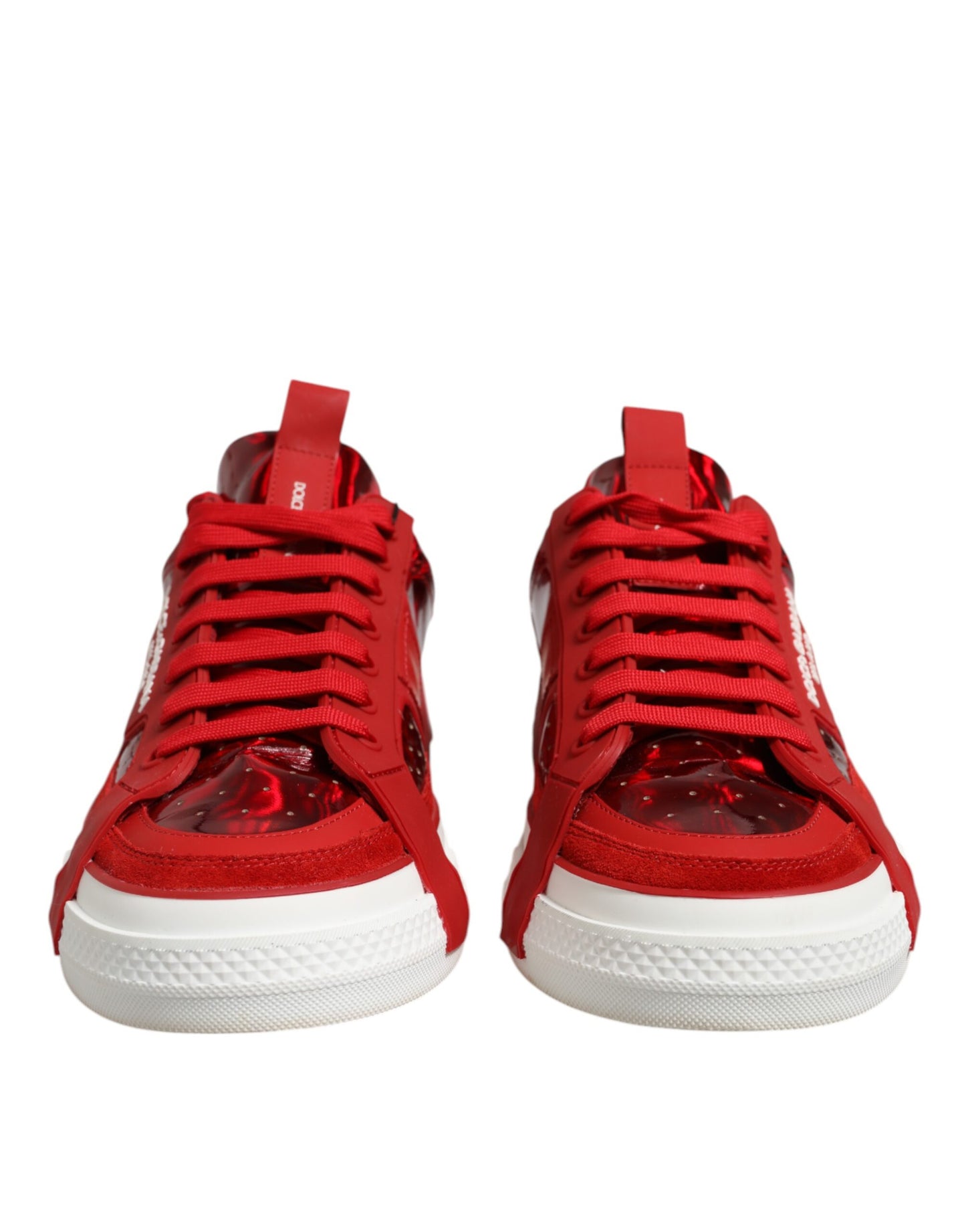 Red Logo Lace Up Low Top Men Sneakers Shoes