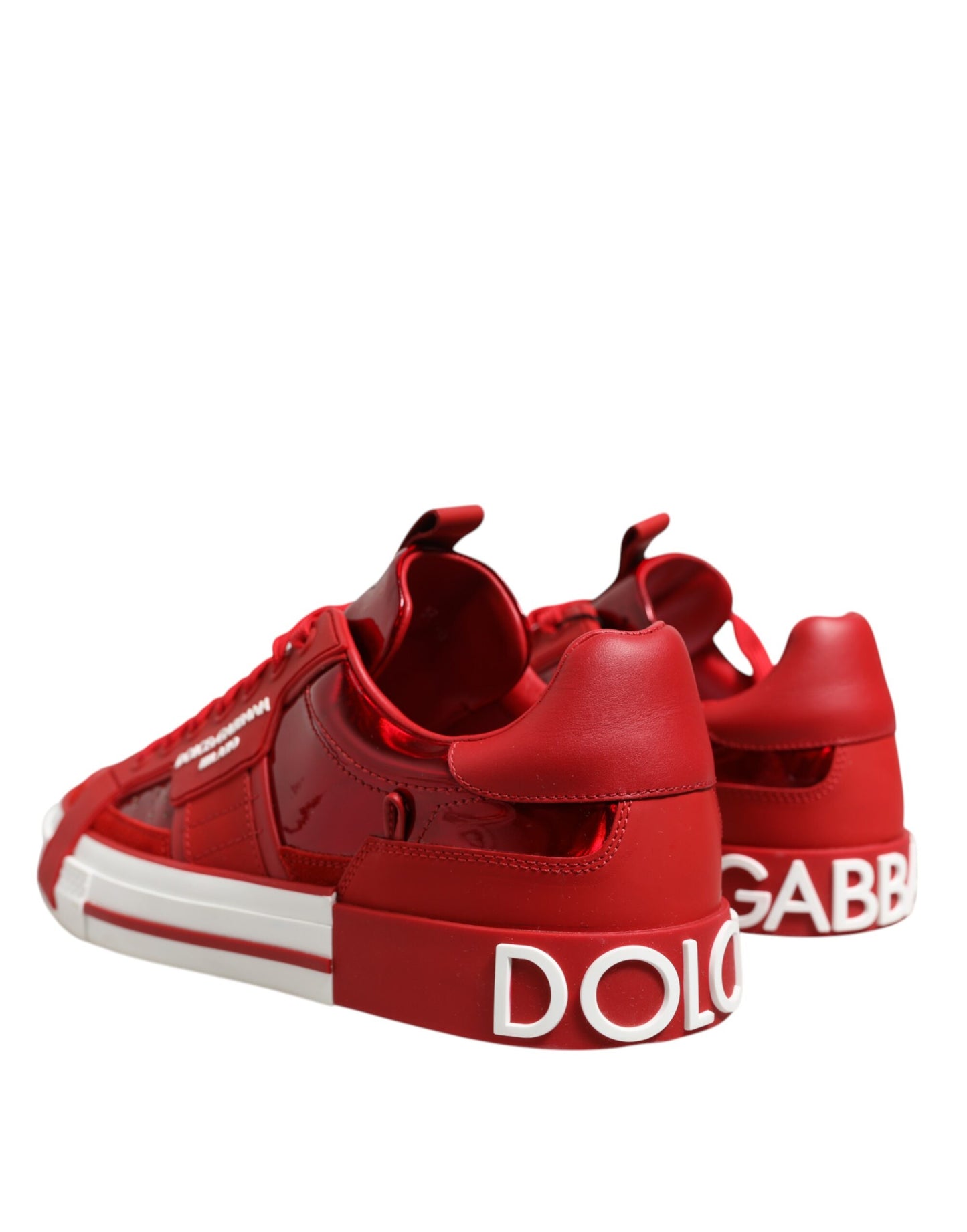 Red Logo Lace Up Low Top Men Sneakers Shoes