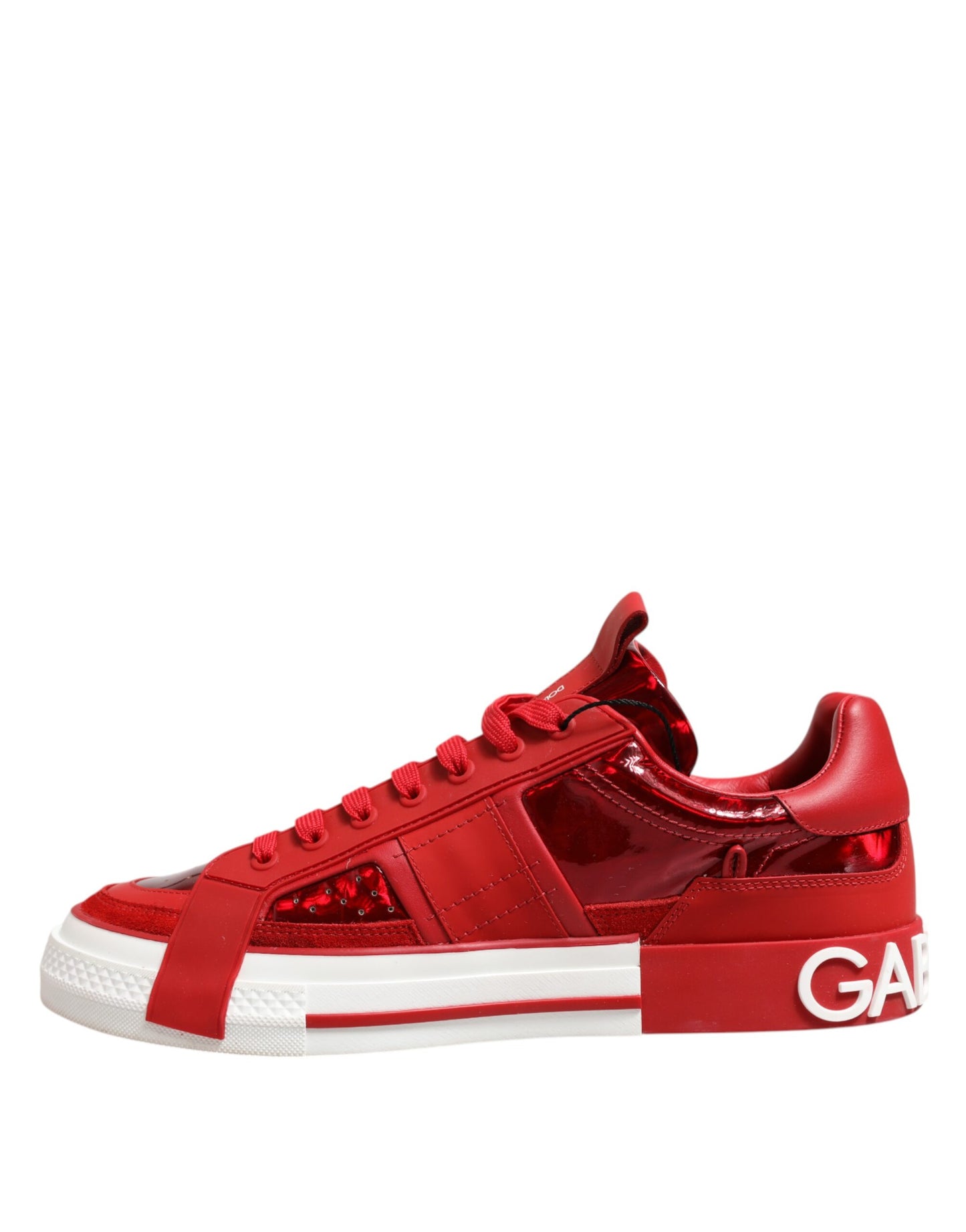 Red Logo Lace Up Low Top Men Sneakers Shoes