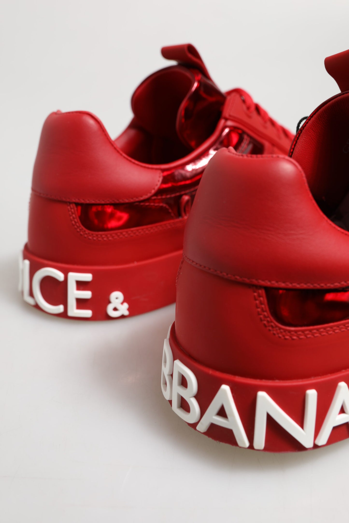 Red Logo Lace Up Low Top Men Sneakers Shoes