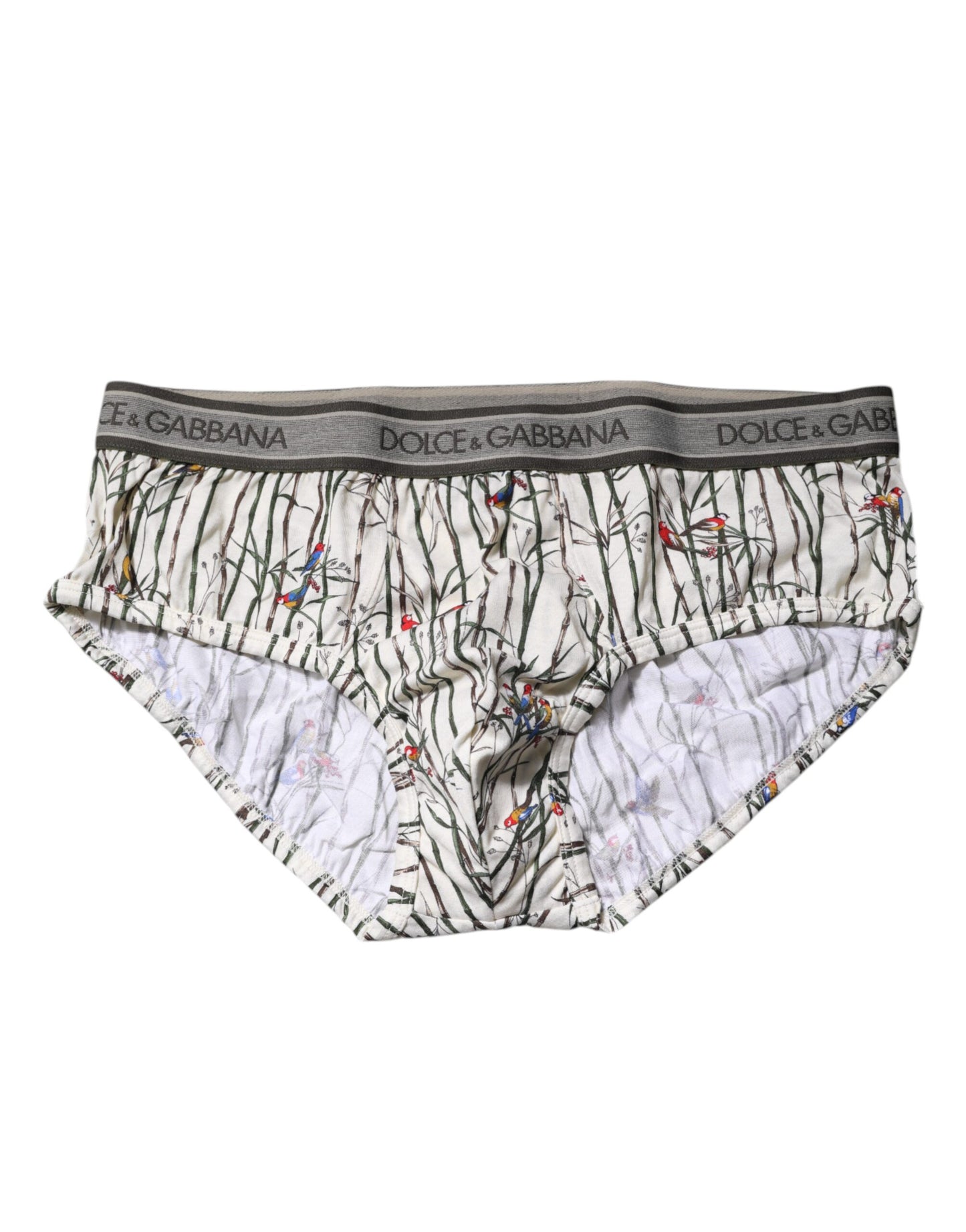 Ivory Bird Print Cotton Regular Brief Underwear