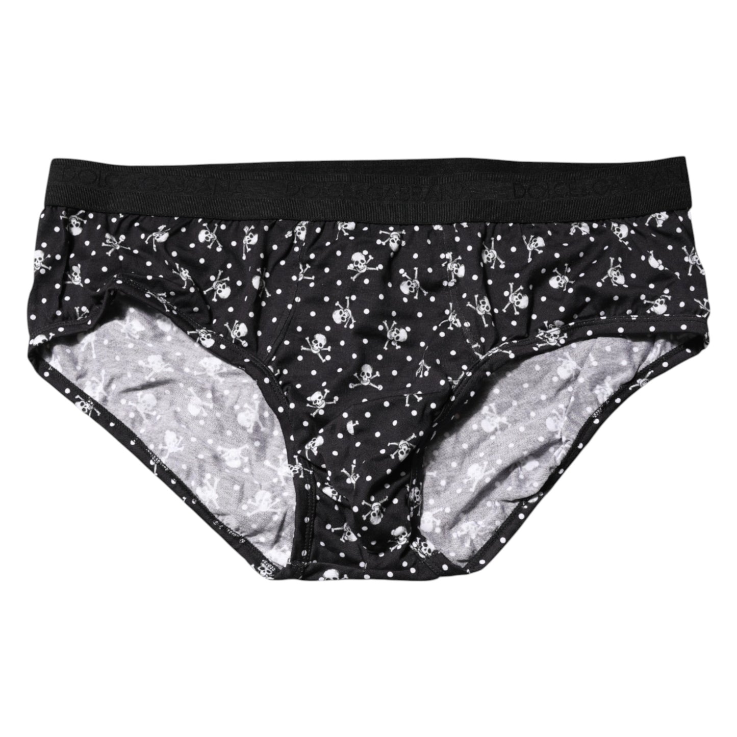 Black Cotton Printed Regular Brief Underwear