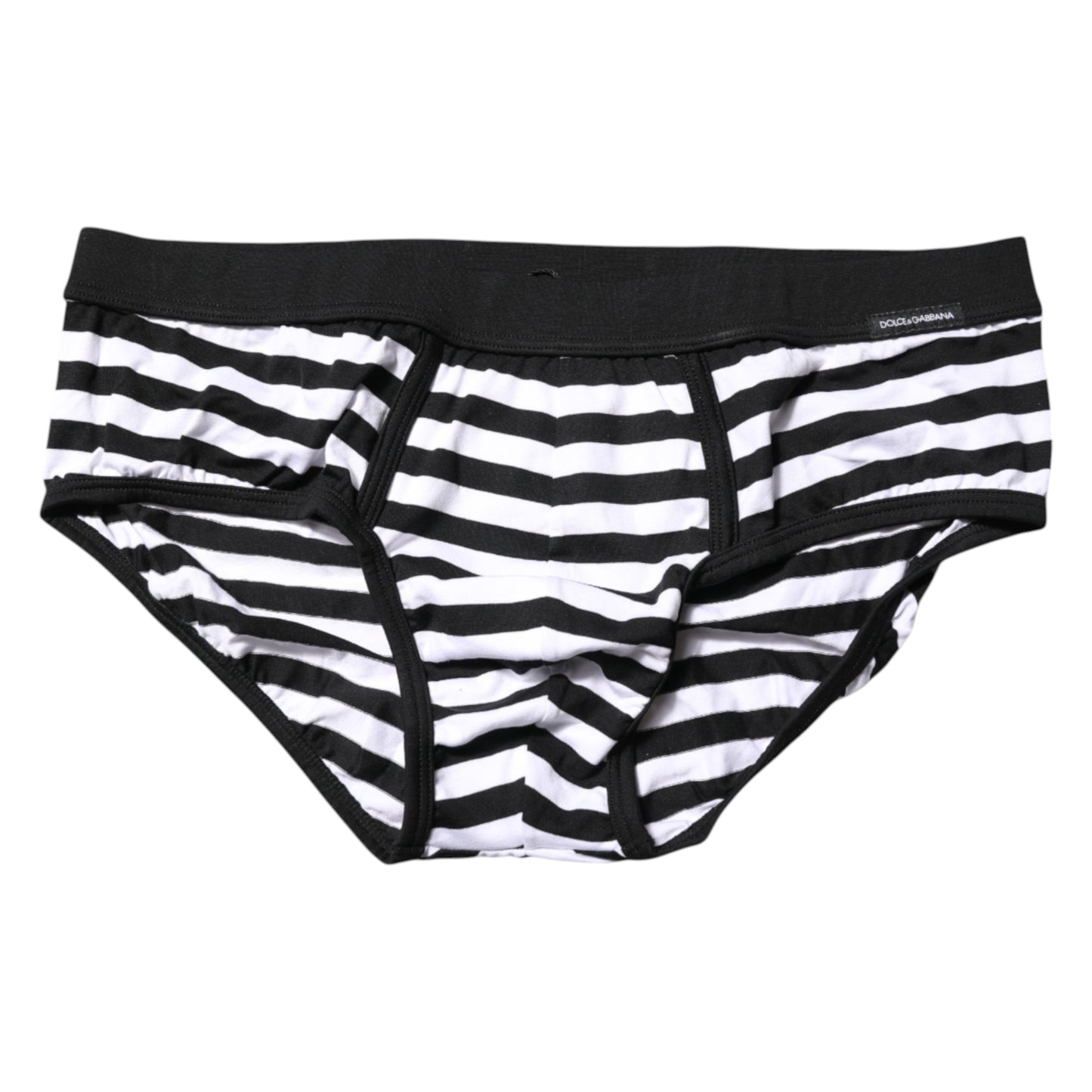 Black White Striped Men Regular Brief Underwear
