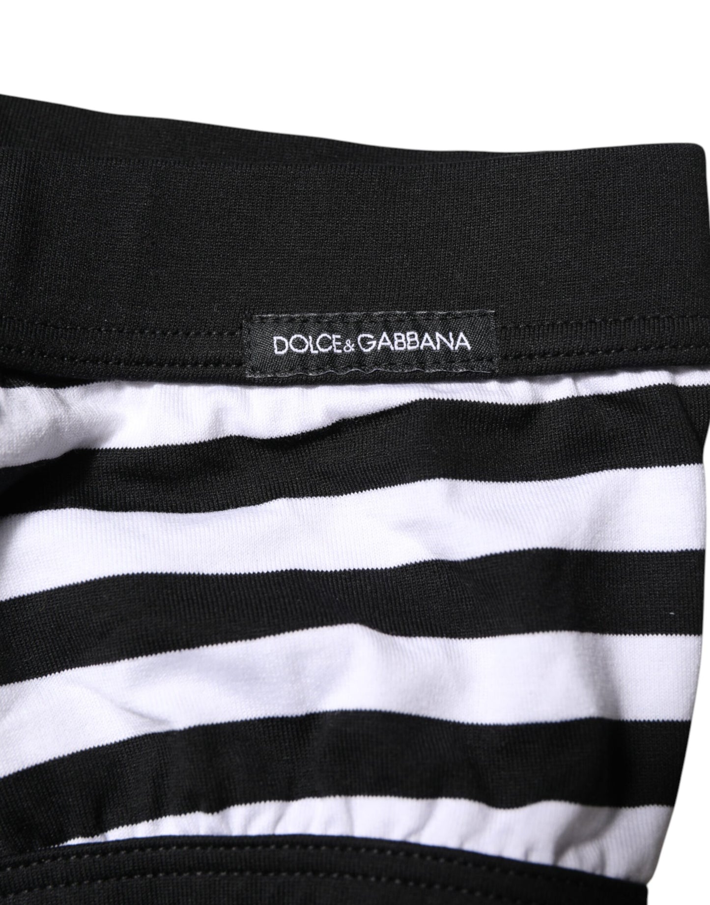 Black White Striped Men Regular Brief Underwear