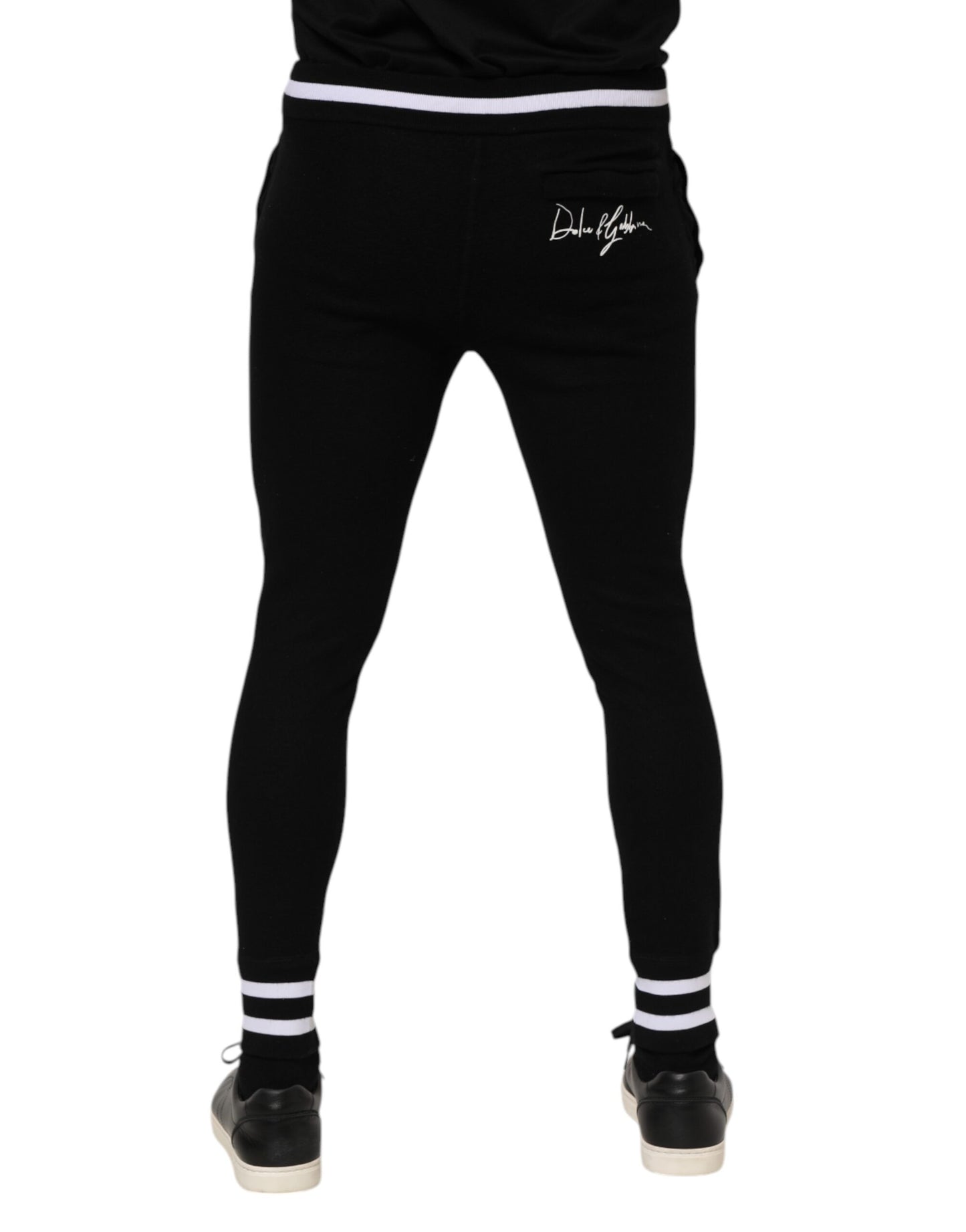 Black Wool Men Jogger Sweatpants Pants