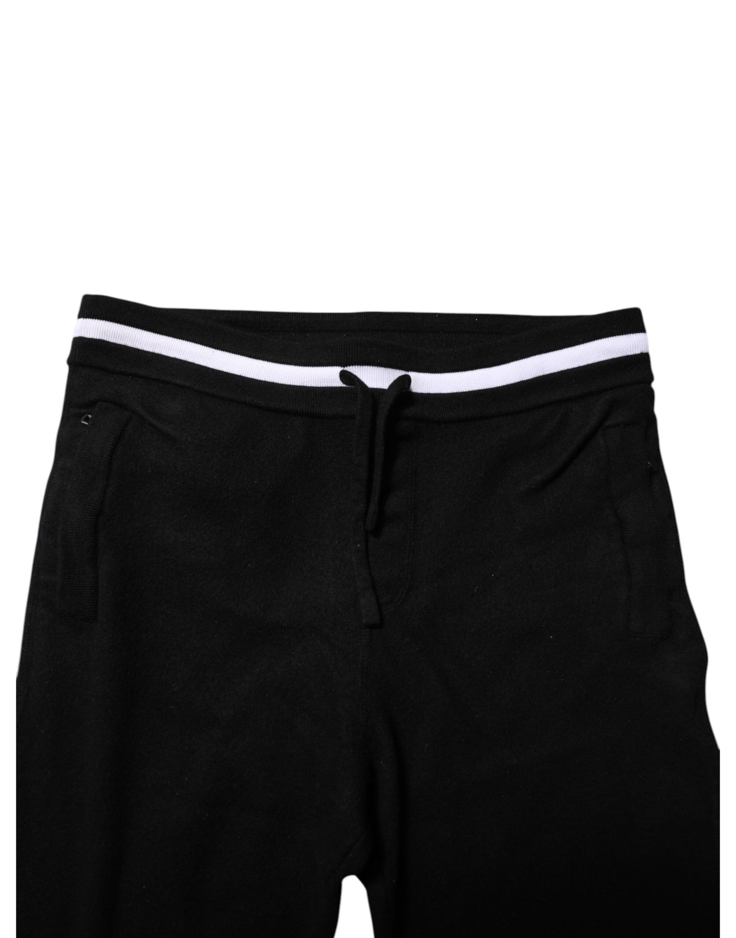 Black Wool Men Jogger Sweatpants Pants