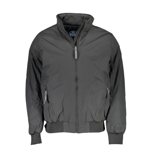 Black Polyester Men's Jacket